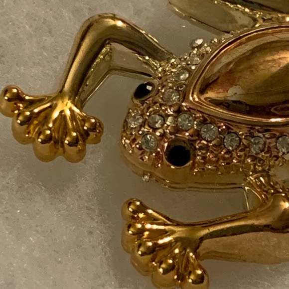 FROG BROOCH PIN BEST GOLD TONED VINTAGE - Picture 1 of 8